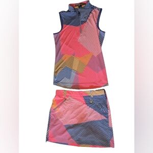 Jamie Sadock Geometric Print Golf Skirt & Top